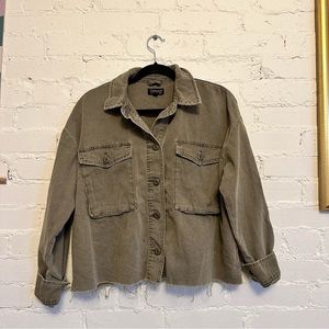 Khaki Utility Cropped Jacket